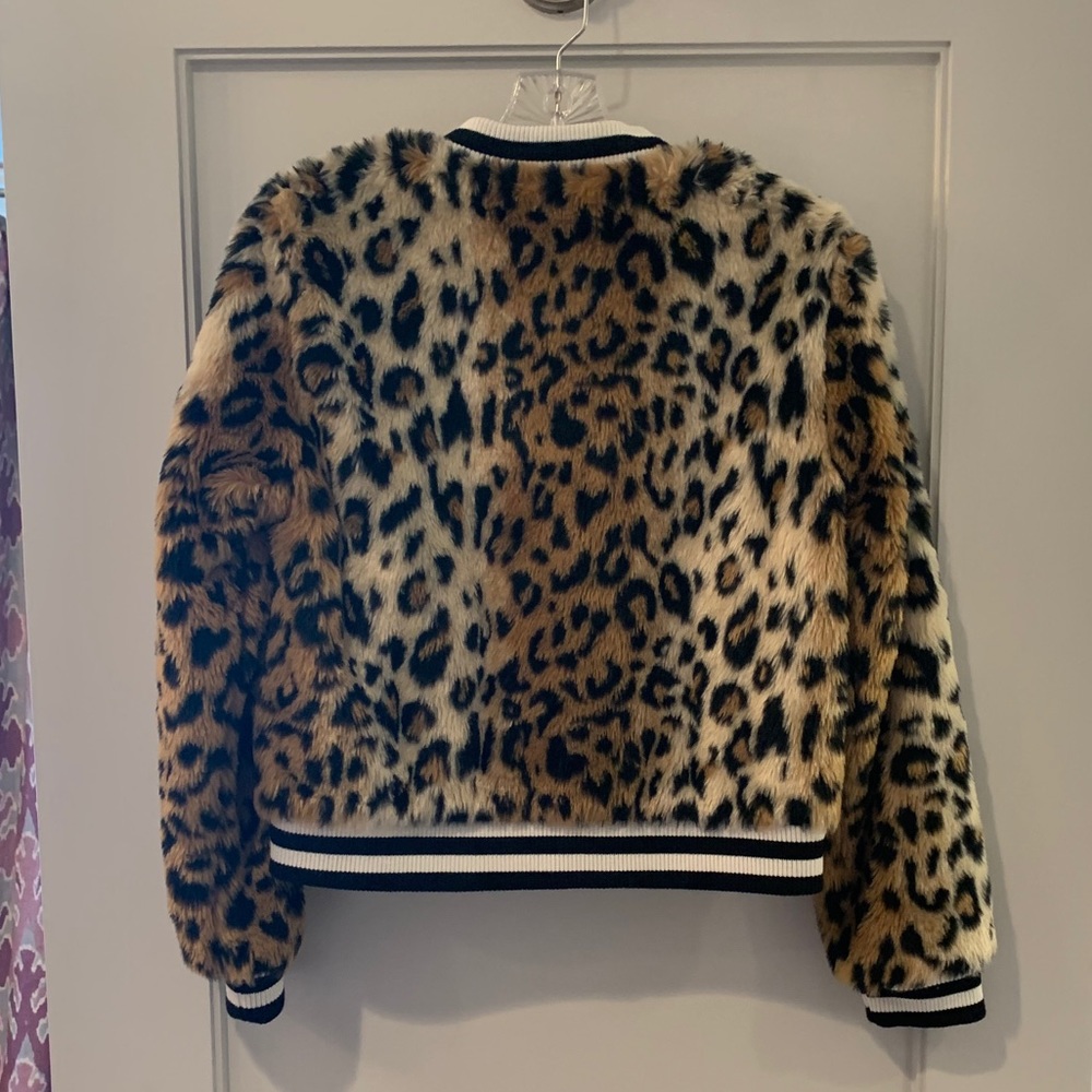 NWOT Jack by BB Dakota Leopard Faux Fur Bomber: Sm - Picture 5 of 5